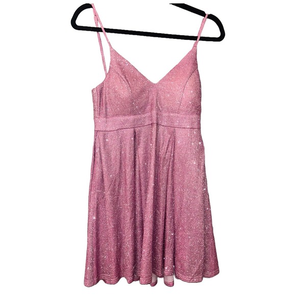 Haute Monde Dresses & Skirts - Haute Monde pink & lavender glitter sparkle mini dress size small